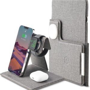 1-FUEL 4in1 Fast Wireless Charging Station for Multiple Devices Portable iPhone Charger w/ Adapter
