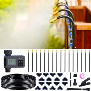 50 FT Automatic Garden Watering System with 16 Nozzles & Water Timer
