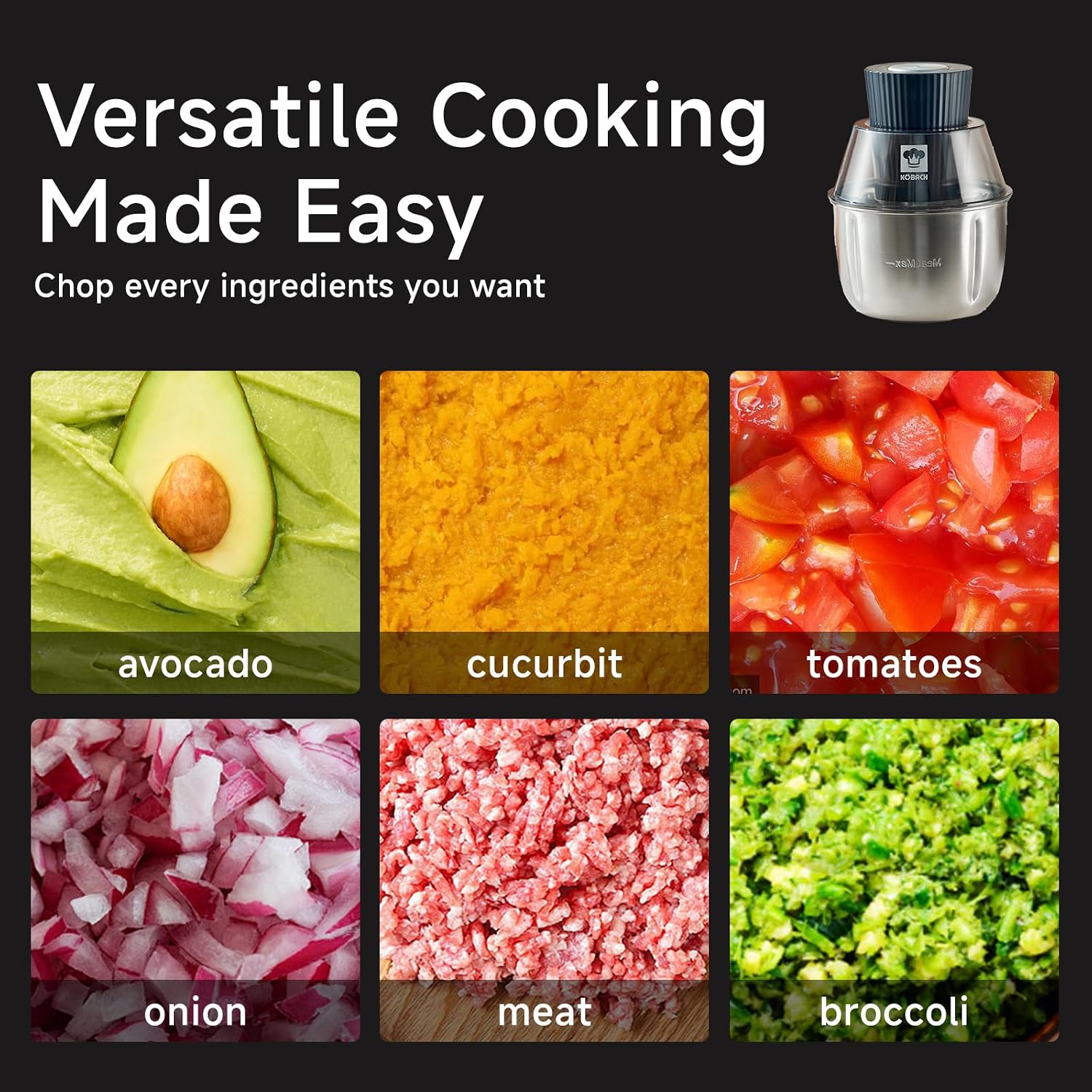 OBACH 1.9 Qt Electric Food Processor & Meat Grinder. 817 Units. - Image 3