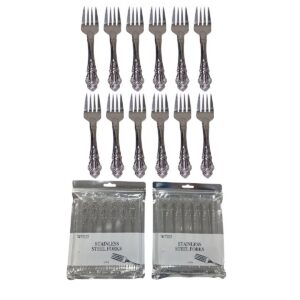 STAINLESS STELL TEASPOON, DESSERT FORK, SPOON, FORK SET..