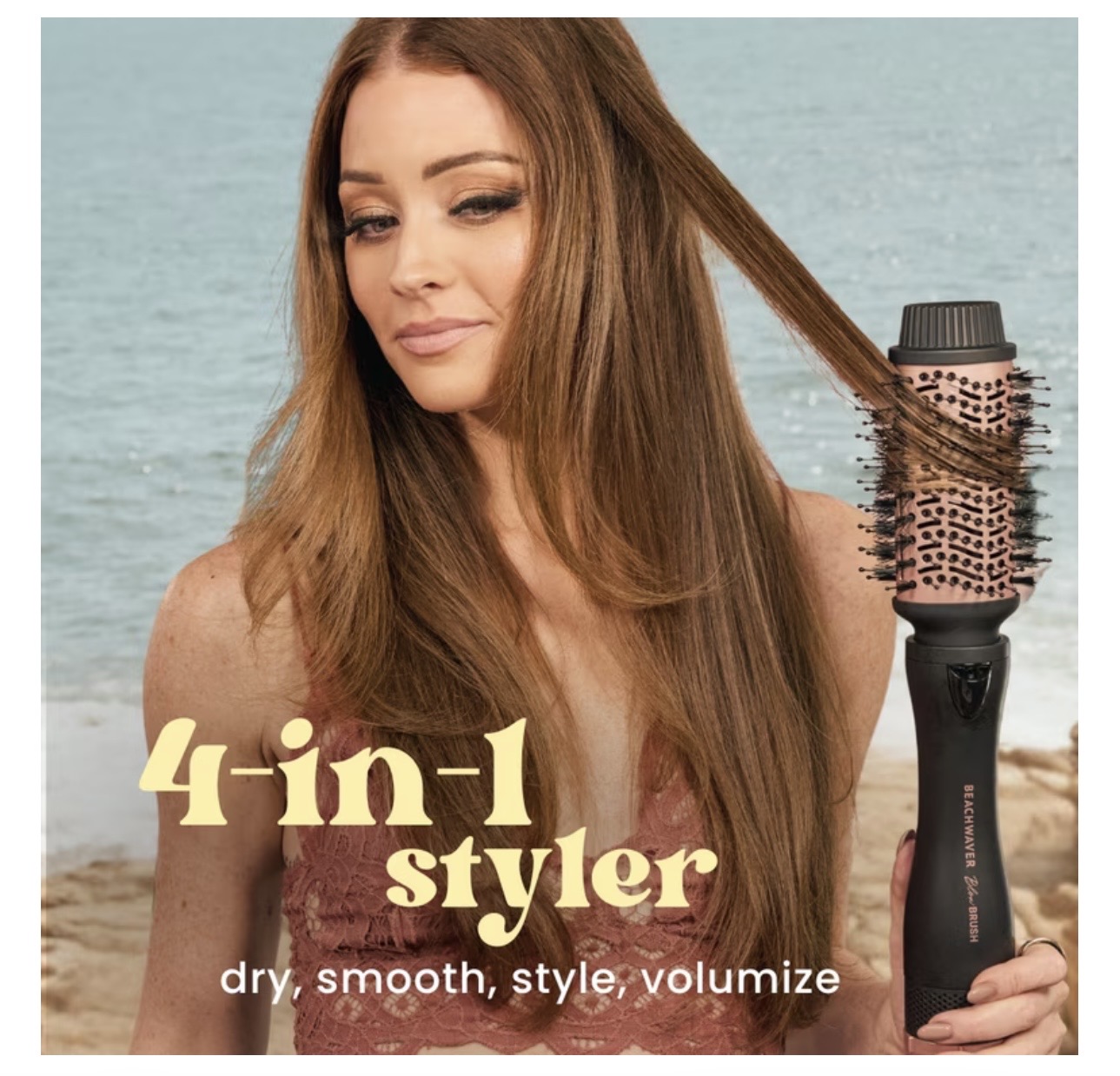 NEW NEW NEW Beachwaver Blow Drying Hair Brush with Attachments, Midnight Rose, 4 pc