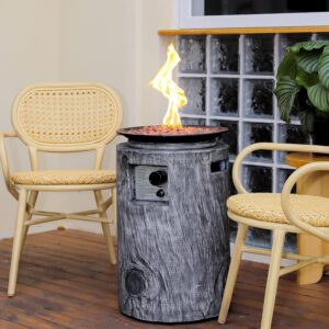 16 inch faux wood gray fire column