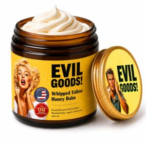 Evil Goods 4 oz Jar Whipped Tallow Balm.