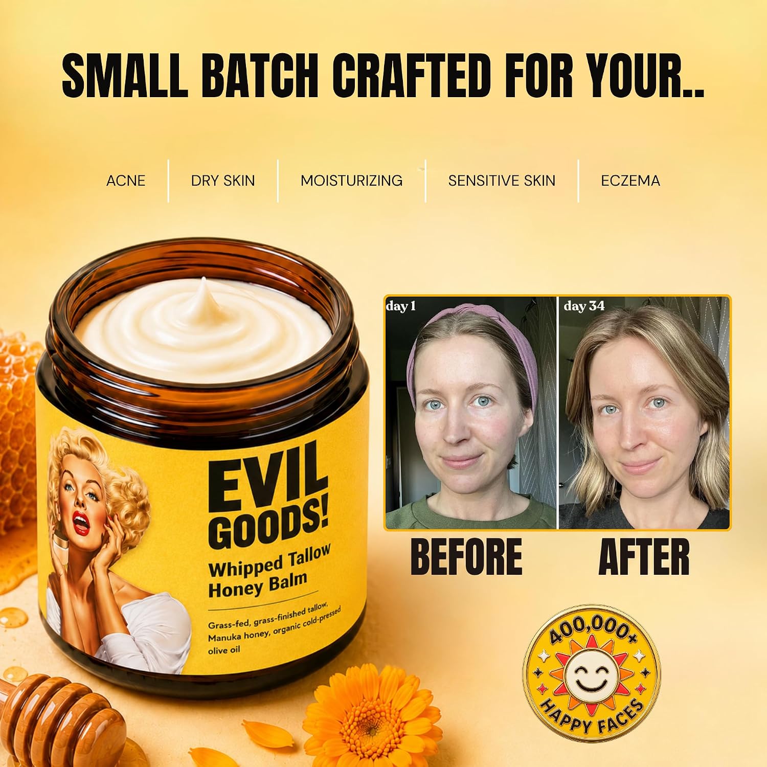 Evil Goods 4 oz Jar Whipped Tallow Balm. - Image 2