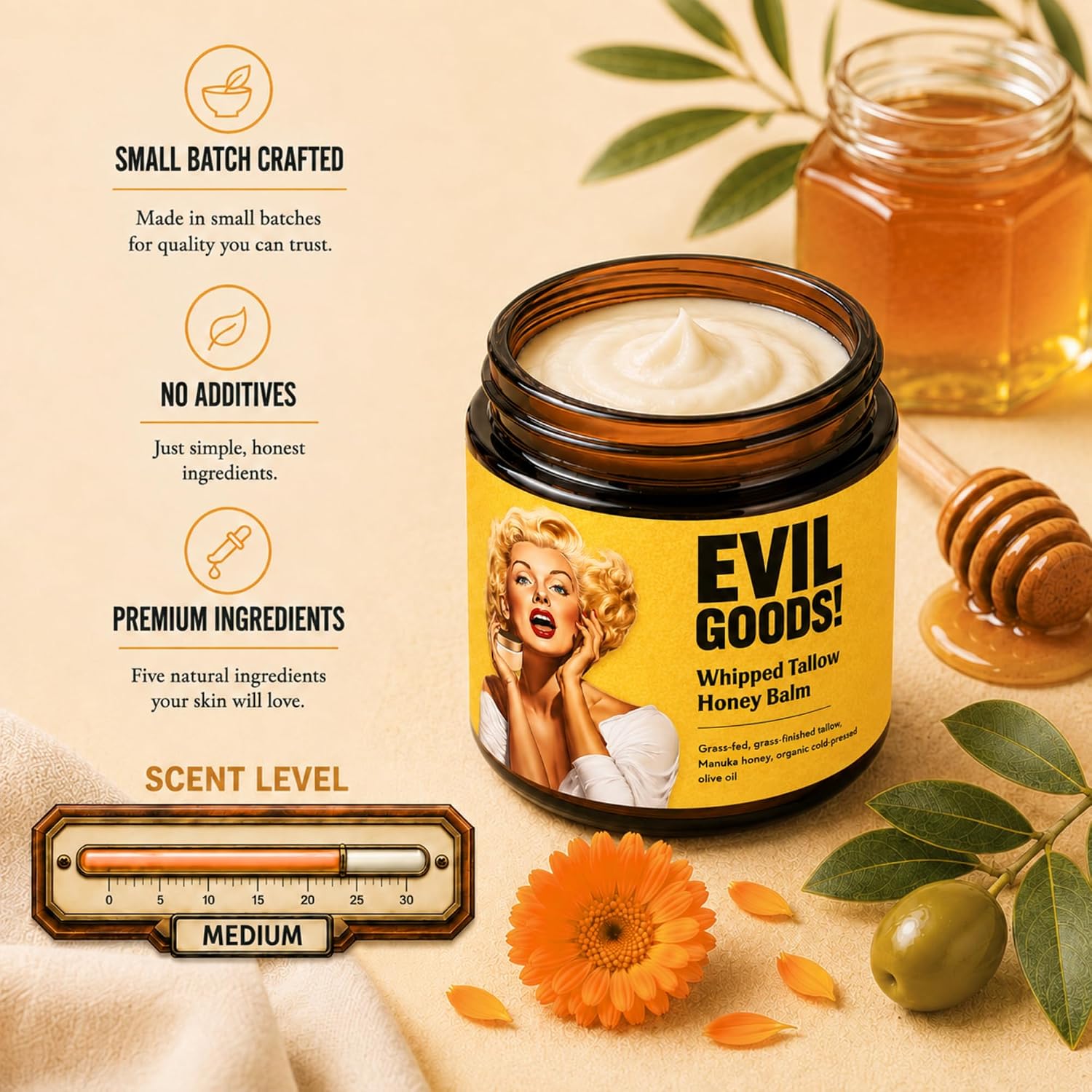 Evil Goods 4 oz Jar Whipped Tallow Balm. - Image 6