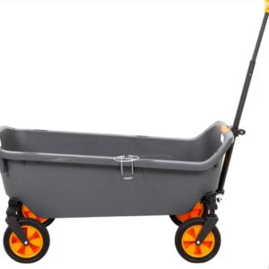 Seina Heavy Duty Plastic Utility Wagon with Fold-Up Wheels.