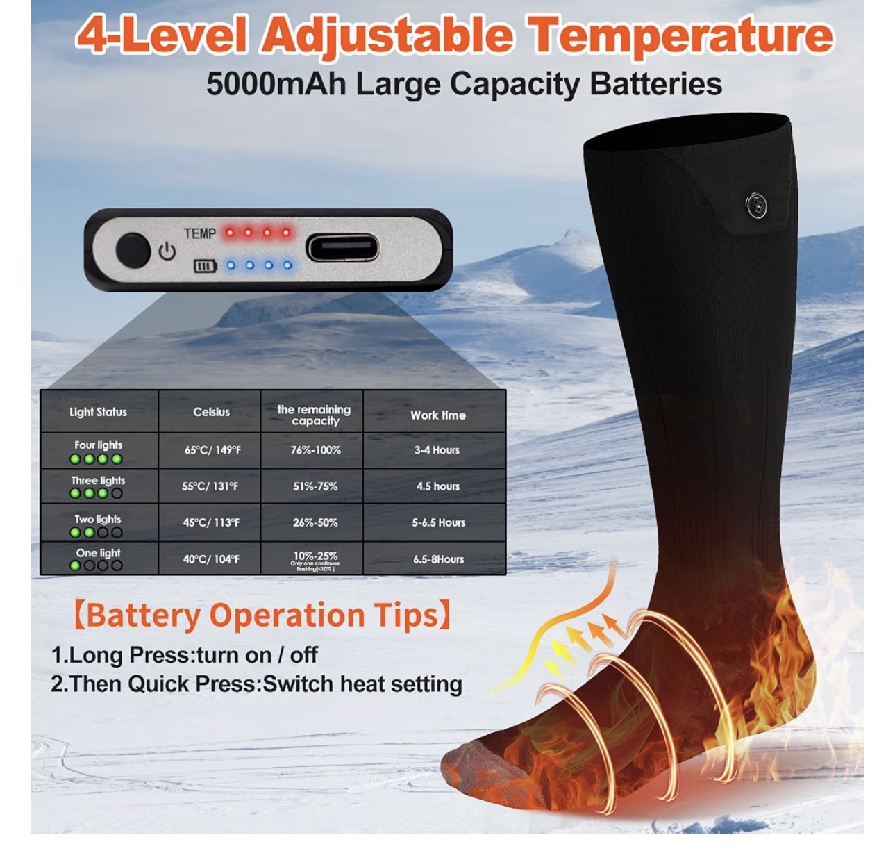 Heated socks .