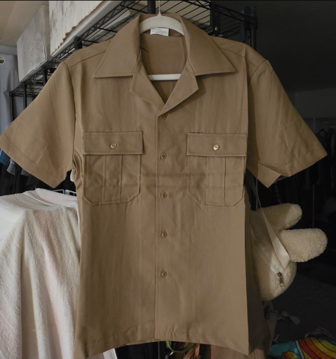 Khaki Short-Sleeve Work Shirts.
