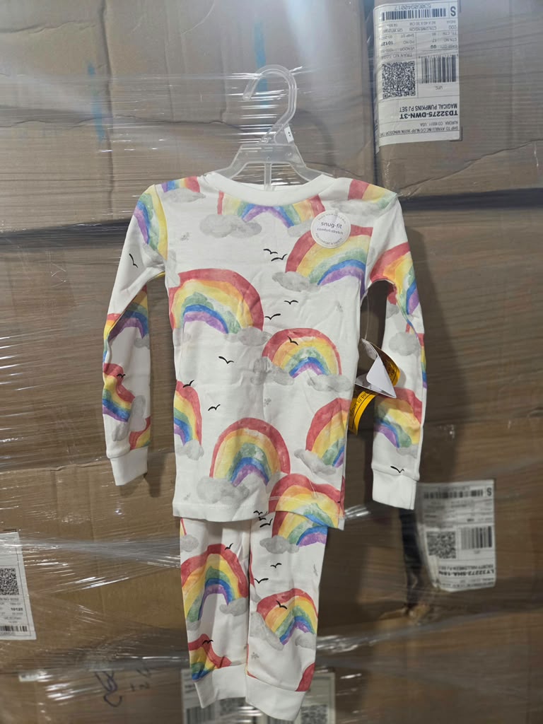 2 Pieces Set Sizes12M - 12Y Children's Pajama Sets.