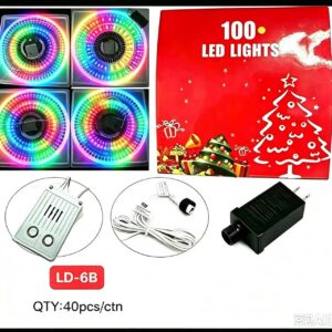 100-Count Multicolor LED Christmas String Light Set.