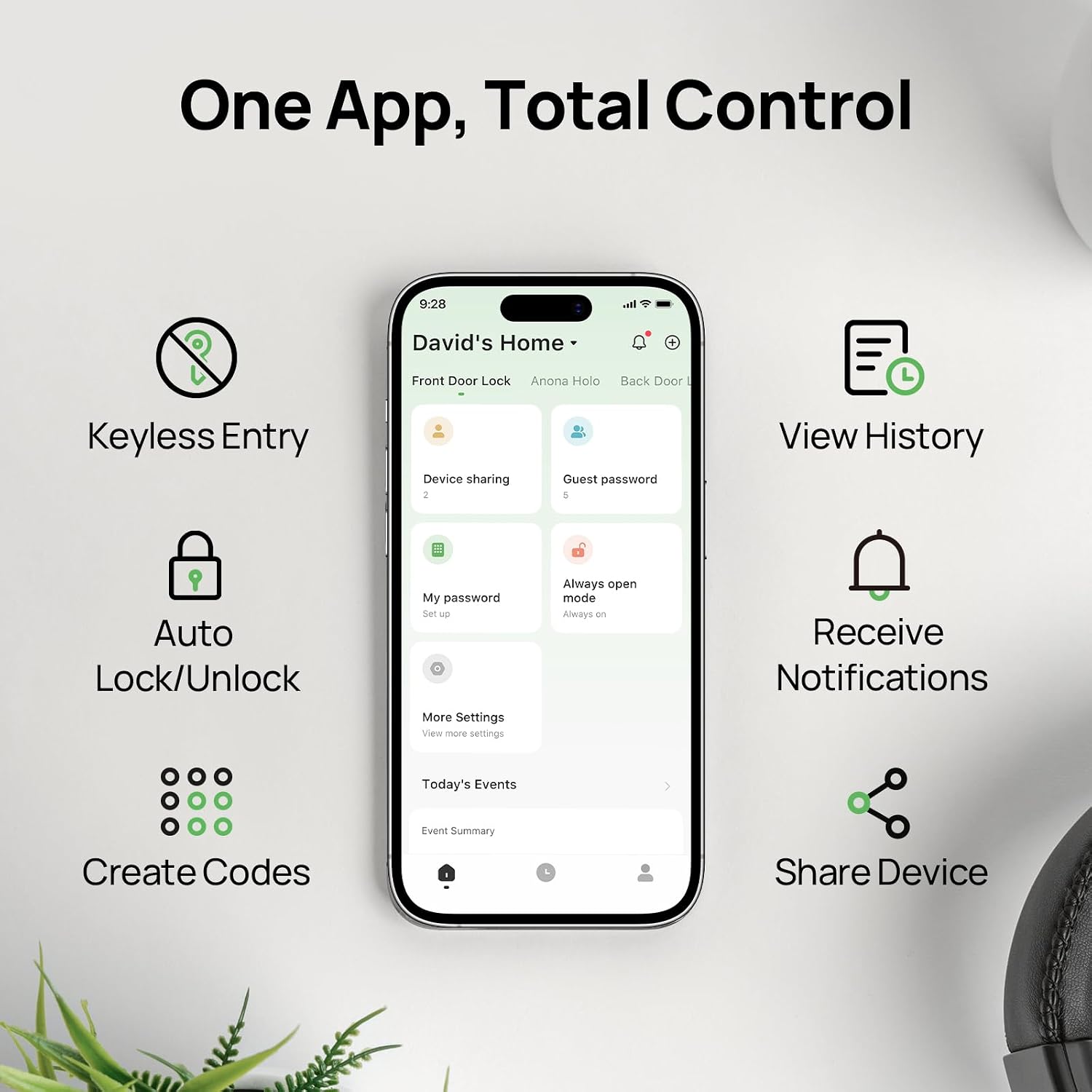 Anona Holo Wi-Fi Smart Lock with Keypad, - Image 4