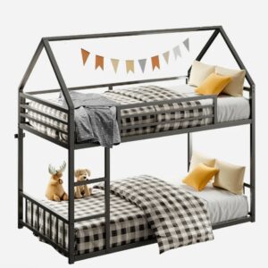 Likimio 40.7" W Bunk Bed Frame with Ladder and Guardrail. 315 Units
