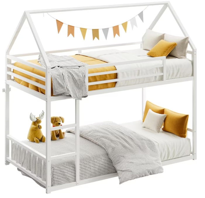 Likimio 40.7" W Bunk Bed Frame with Ladder and Guardrail. 315 Units - Image 4