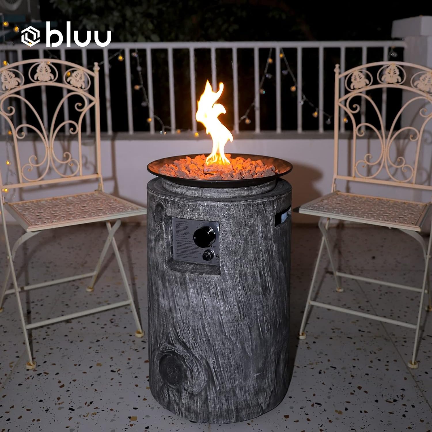 16 inch faux wood gray fire column - Image 4